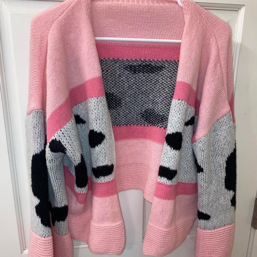 Pink and grey cardigan